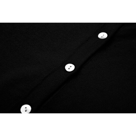 Women's Cropped Cardigan Sweater Long Sleeve Crew Neck Button Up - Picture 5 of 5